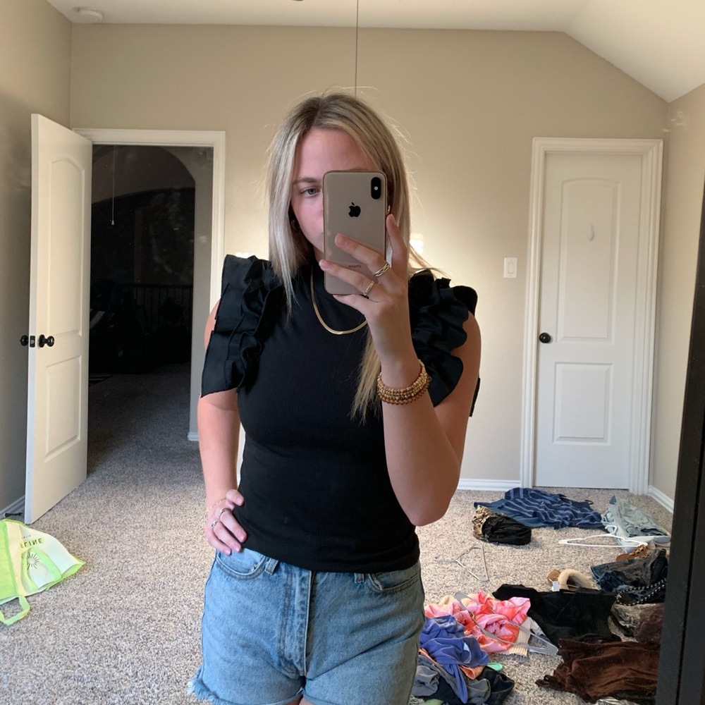 ruffle shoulder top